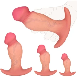 Realistic Big Glans Silicone Butt Plug with Anchor Base