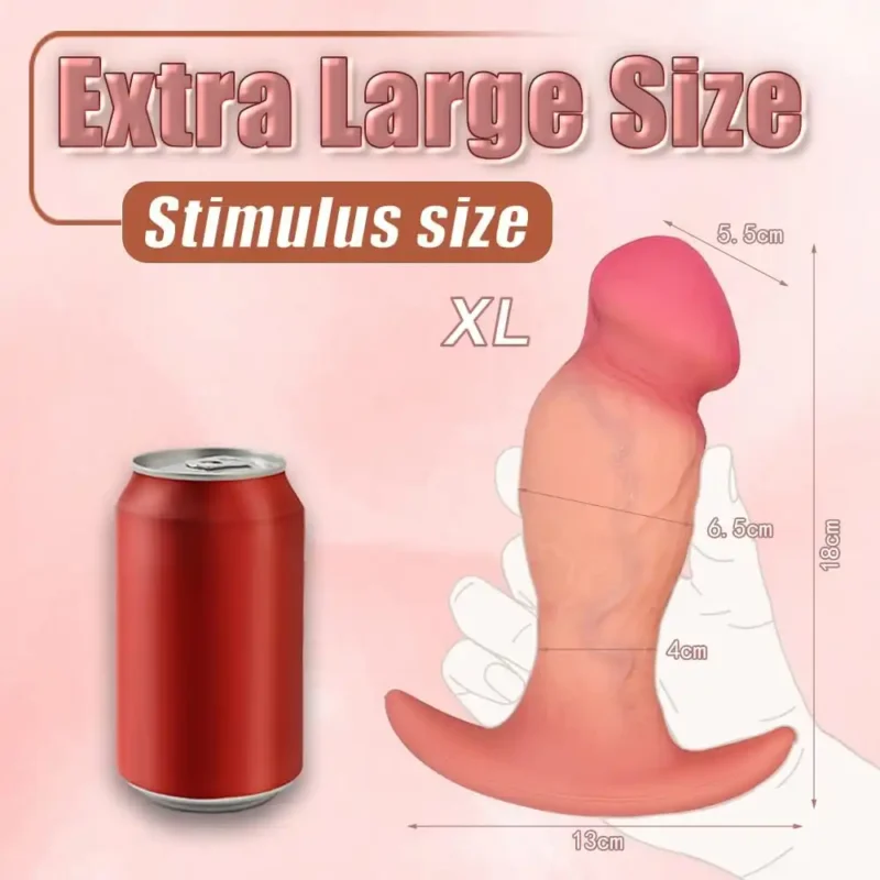 Realistic Big Glans Silicone Butt Plug with Anchor Base