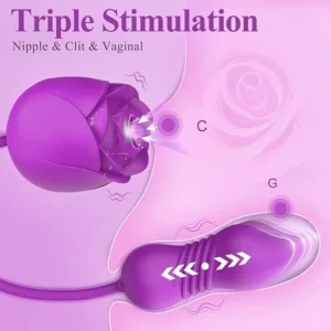 Rose Sucking & Thrusting Vibrator