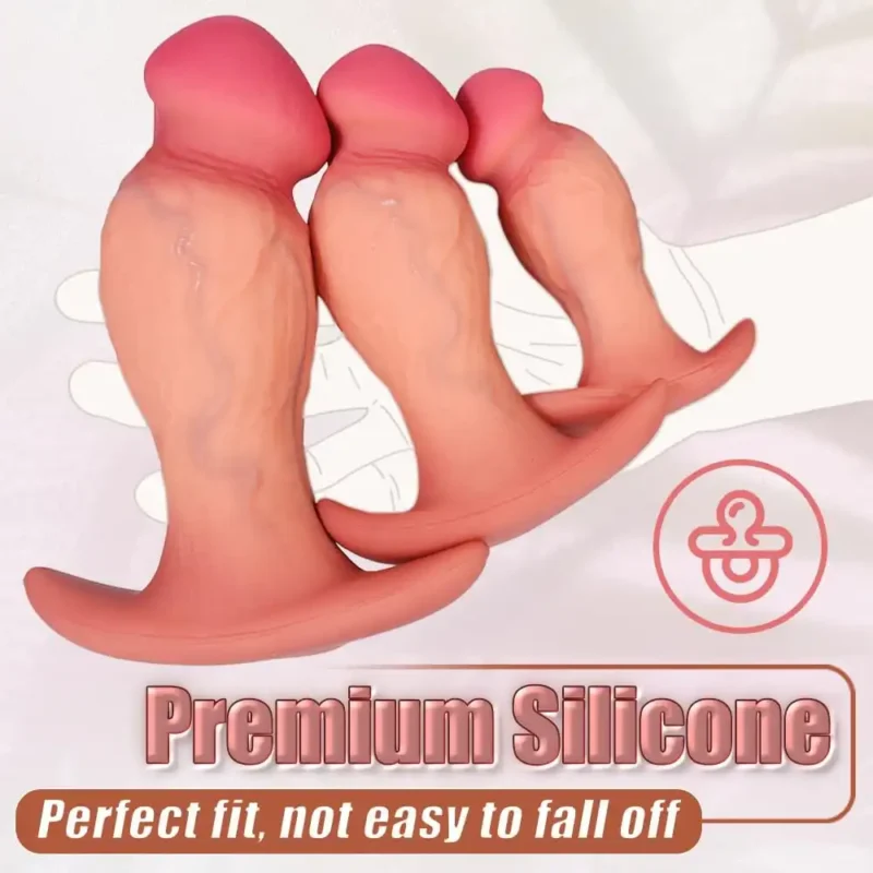 Realistic Big Glans Silicone Butt Plug with Anchor Base