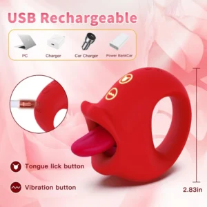 2 in 1 Waterproof Tongue Vibrator